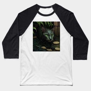watercolor cat alligator Baseball T-Shirt